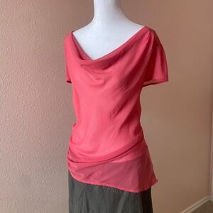 2000s Y2K Sheer Mermaid Cowl Blouse